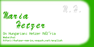 maria hetzer business card